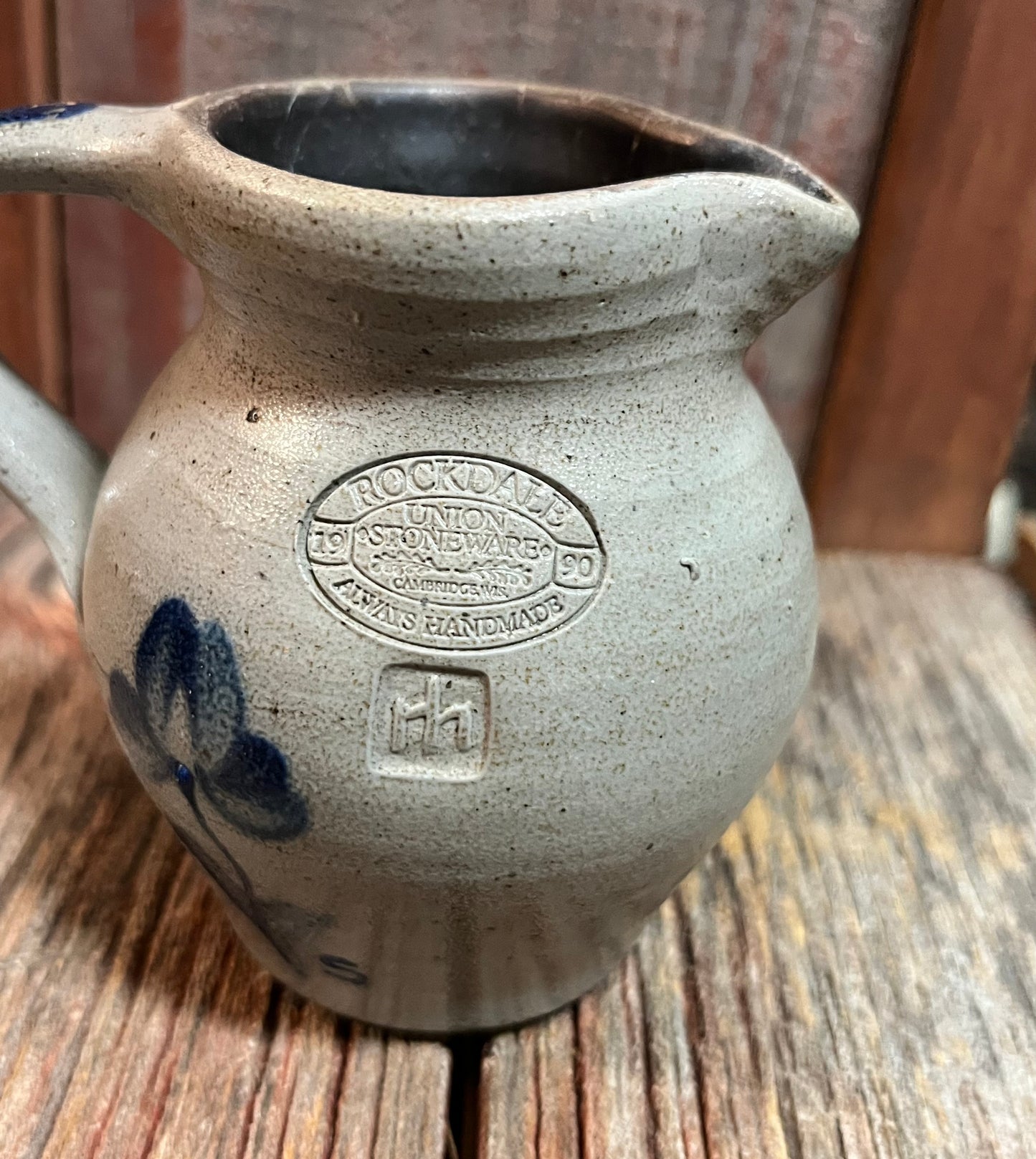 1990 Rockdale Union Glazed Stoneware Pitcher
