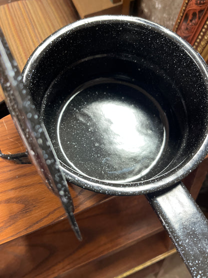 Vintage Speckled Enamelware Pot with cover