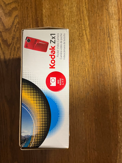 Kodak Zx1 Pocket Video Camera Red Rouge 720p HD Weather Resistant Easy Share You Tube