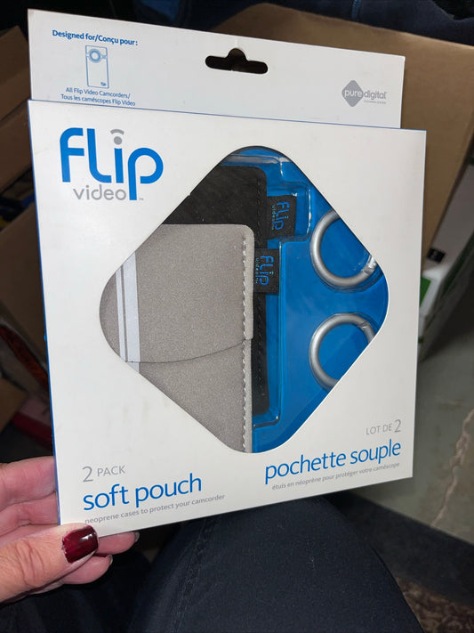 Flip Video 2 pack soft pouch neoprene cases to protect your camcorder.